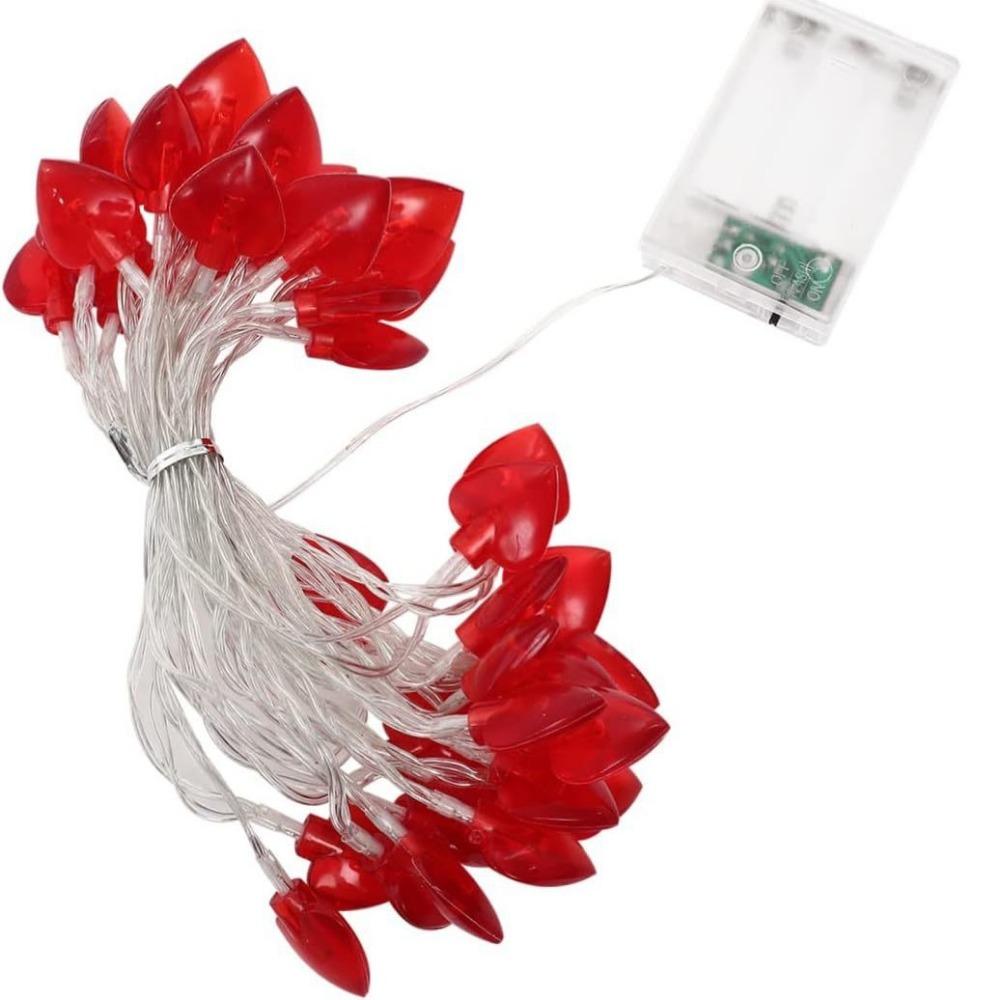 2PCS 3m Heart Shaped Lights Red Heart Shaped String Lights 20 LEDs for Valentines Day Wedding Mother's Day Christmas Party Favors