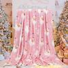 Santa Claus Blanket Christmas Theme Throw Blanket for Girls Boys Gift Super Soft Cozy Flannel Fuzzy Blanket for Couch Sofa Bed