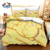 Набор постельного белья Sanrio Pompompurin Кавайная желтая собачка Пододеяльник с наволочками Милый мультяшный чехол для одеяла для декора спальни Подарок