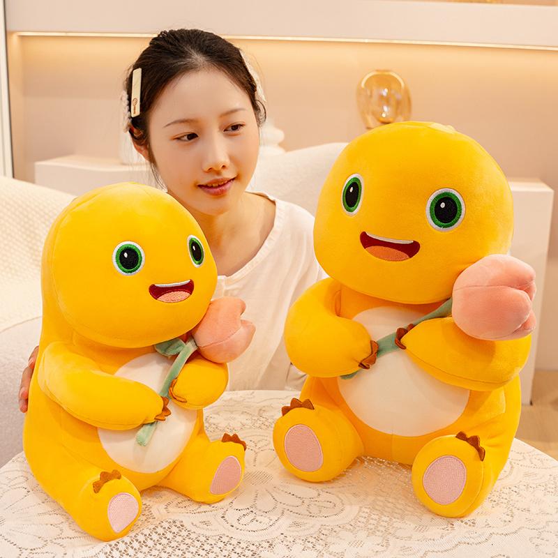 Мягкая милая плюшевая игрушка Nailong Milk Dragon, мягкие животные, динозавр с сердцем, цветок розы, мягкая плюшевая игрушка для детей, подарок на день рождения