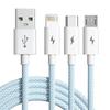 Universal 3-in-1 USB C Charging Cable for iPhone Samsung Android 6A Fast Charge Type-C Micro USB 1.2M Nylon Quick Charger Cord