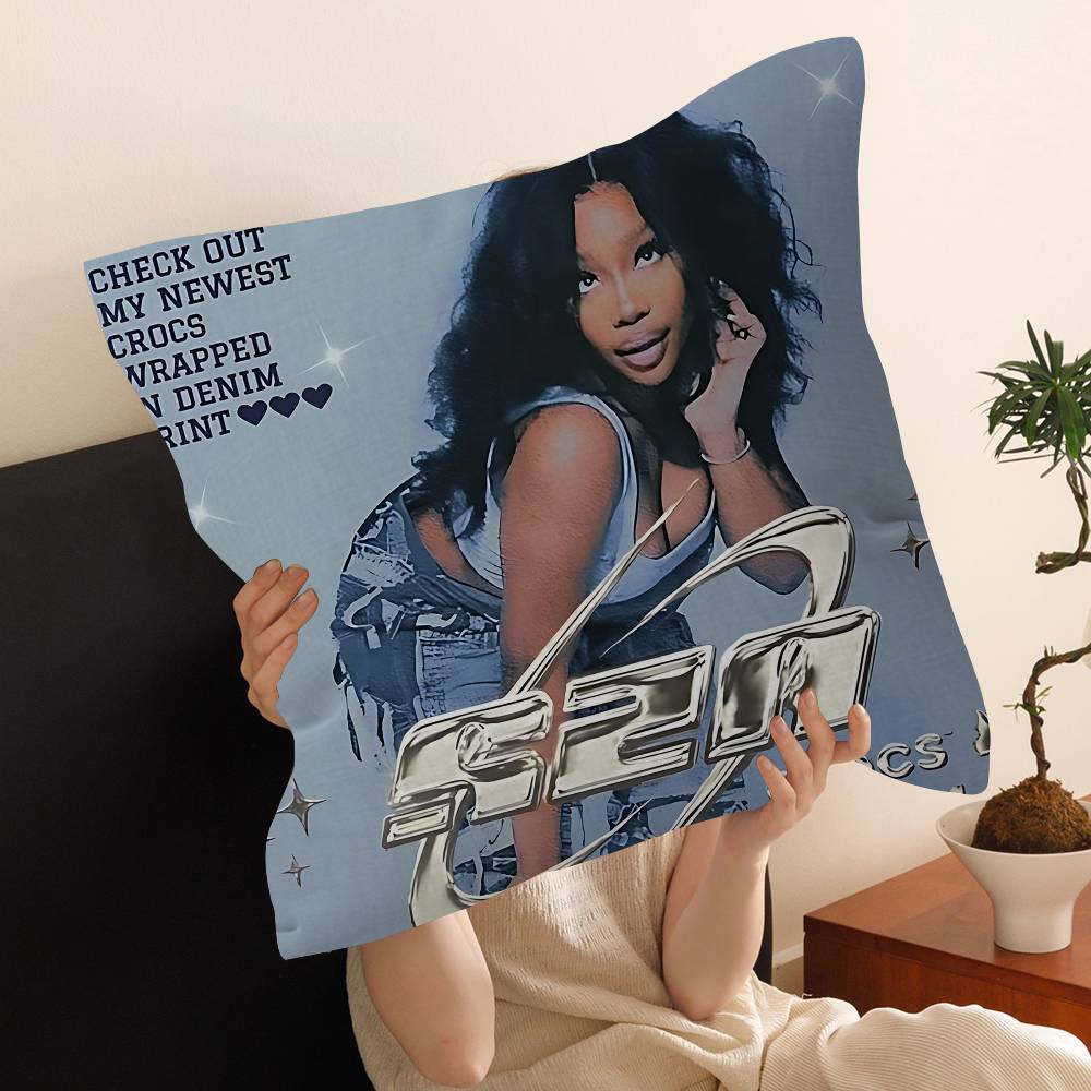 Popular Female Star Pop Singer Sza Cushion Cover Polyester Sofa Cushions Decorative Throw Pillows Home Decoration Pillowcover