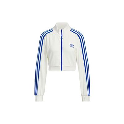 Укороченная куртка Originals с тремя полосками, цветными блоками, короткая куртка в стиле ретро с воротником-стойкой, женская куртка Han-Jade-White IY9459
