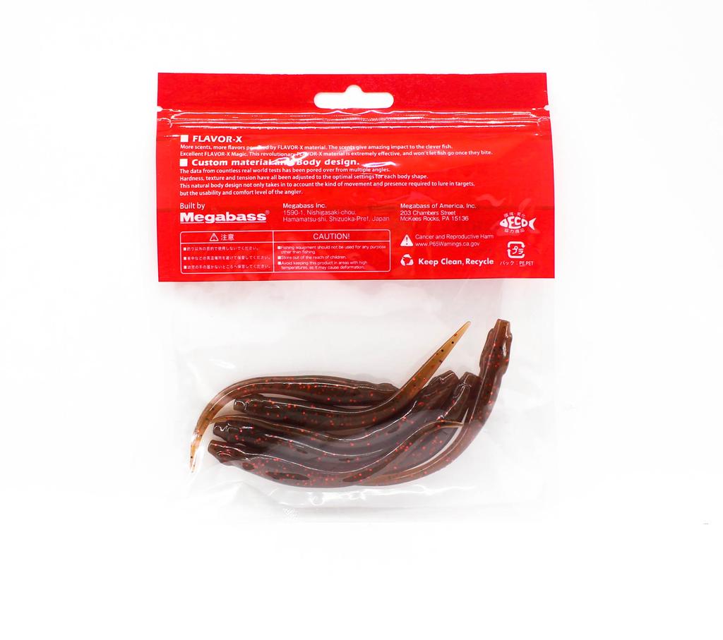 Megabass Мягкая приманка Hazedong 4 дюйма Ebimiso Red Flake (0619)