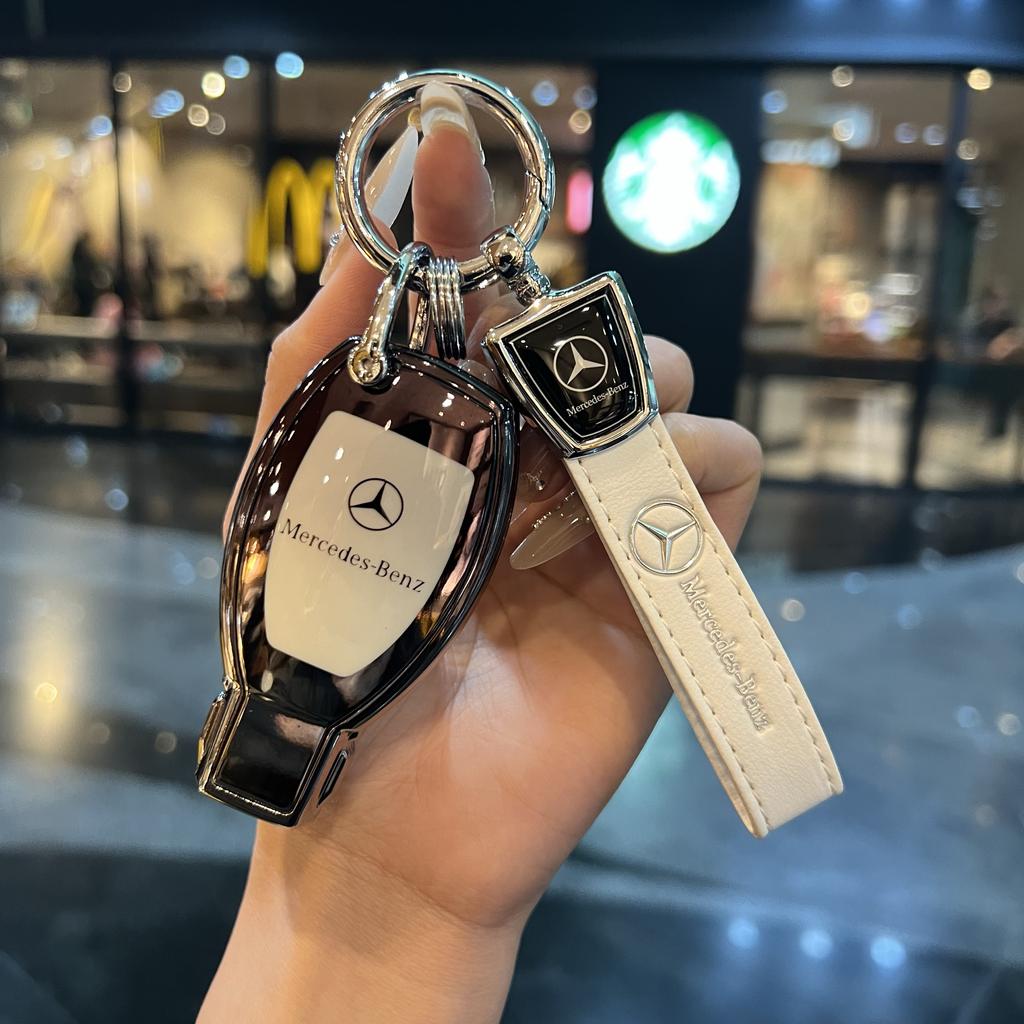 REE4 Key Fob Cover Leather Keychain for Mercedes Benz C E M S CLS CLA GLK GLA GLC GLE AMG Class Girly Cute