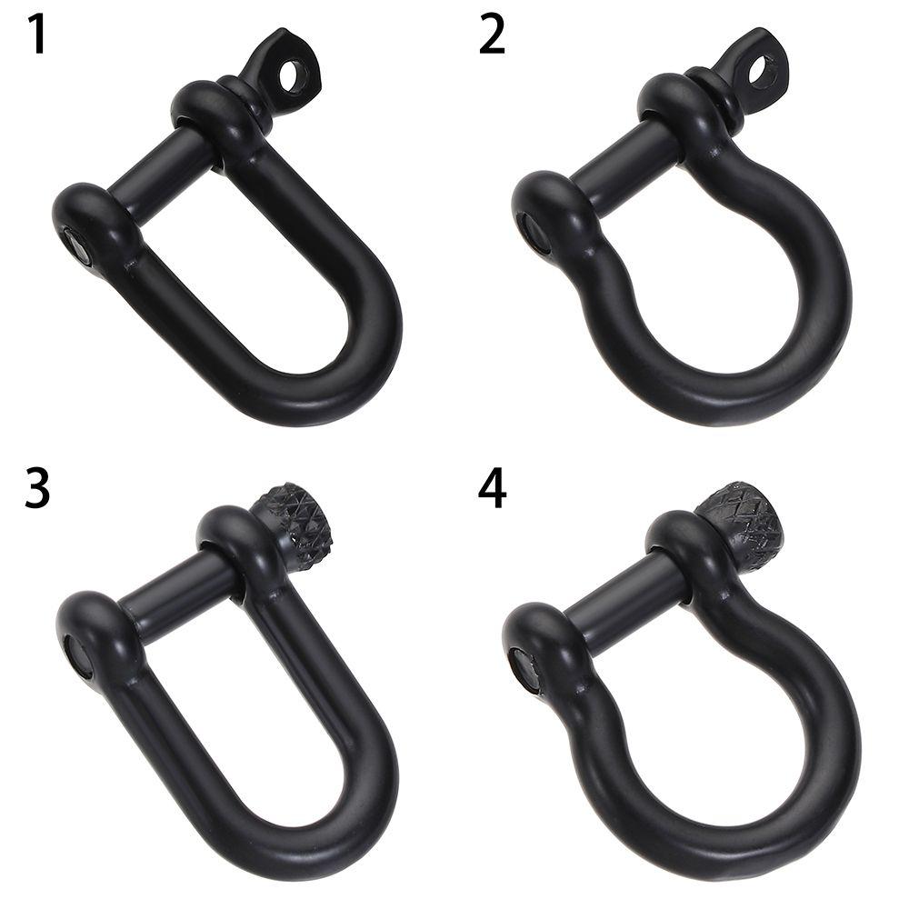 4 Styles Shackle Fob Bracelet Buckle Key Ring Keychain Hook D Bow Staples Solid Carabiner