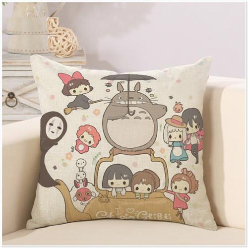 Милый мультфильм Тоторо, милый пледы, наволочка, чехол для подушки квадратной формы, чехол для подушки с шиншиллой для дивана, дома, Капа де Альмофадас 45x45
