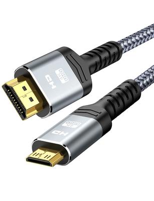 Кабель Mini HDMI Snowkids Mini HDMI 1 м, двунаправленный, 60 Гц, 18 Гбит/с, подходит для разъемов A Male и Mini Type C 4K@ UHD, 1080P, 3D, HDR, ARC, камер, ноутбуков,