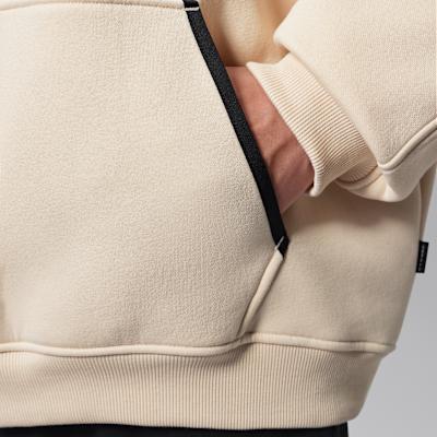 Men's Jordan Brooklyn Sweatshirts Men's Pearl White/Canvas White/Black Hooded (Non-detachable) Moderate