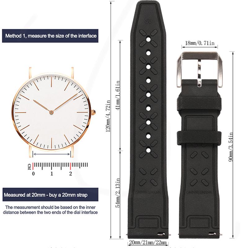 Резиновый силиконовый ремешок для часов IWC Pilot's Band Браслет с быстрой заменой Фторкаучуковый ремешок для часов