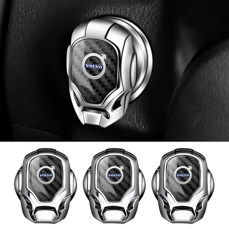 ljcmw9 Car One-Key Start Button Protection Cover Wear-resistant Flip-Top for Volvo V50 S60L XC60 S40 XC90 V60 S80 V90 V70 V6 T6