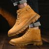 2025 Retro Style Winter Men Boots Desert High Top Boot Casual Lace-up Street Cool Shoes Comfy Non-Slip Brown Leather Ankle Boots