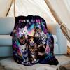 1PC Custom Name Cosmic Cat Collage flannel blanket versatile,all-season throw suitable for the living room,bedroom,camping,travel,and gift