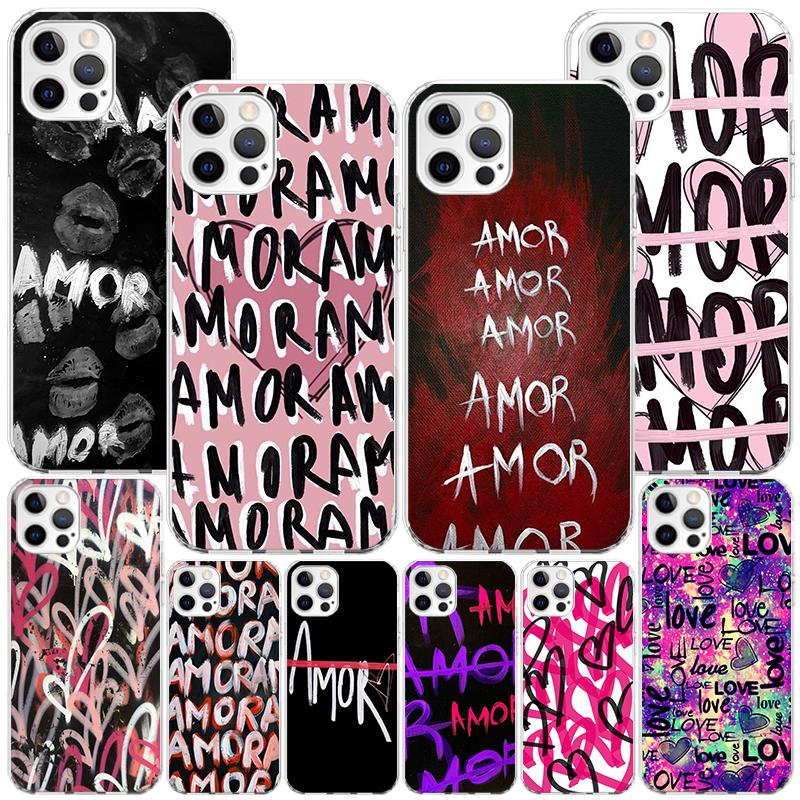 AMOR Это Любовь Чехол для Телефона для Iphone 17 Air 16 11 12 13 Mini 14 Plus 15 Pro Max 7 8E SE 2020 16ProMax Чехол для Телефона Coque 17 Ai