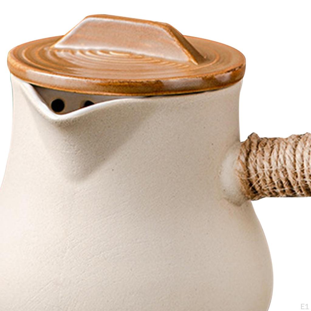 Ceramic Teapot Milk Warmer with Lid for Boiling Water Tea Filter