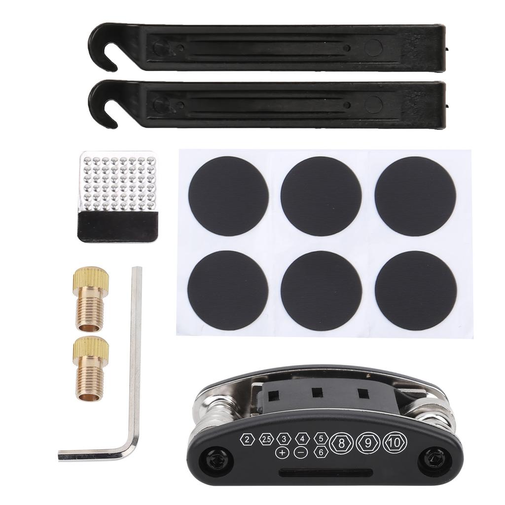 Bicycle Fast Tire Repair Kit Tire Lever 16 In 1 Multifunction Tool Bike Maintenance Set