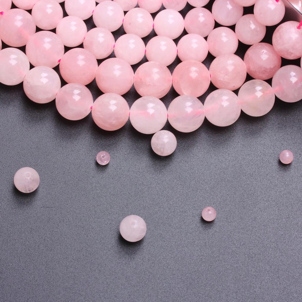 15-40 шт. 4/6/8/10/12 мм порошкообразные хрустальные бусины круглые розовые натуральные камни свободные бусины DIY ожерелье брелок ювелирные изделия ручной работы материал оптом