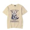 Not Fast Just Furious Graphic Tshirt Funny Crazy Cat Tshirt Fashion Harajuku T-shirt Oversized Men Brand T-shirt Hip Hop Tshirt
