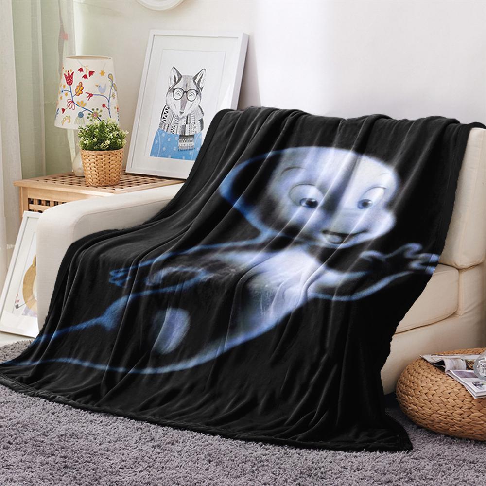 Casper Print Flannel Blanket, High quality Comfortable for All Seasons, Home Decor, Warmth and Comfort, Perfect for Christmas Gifts