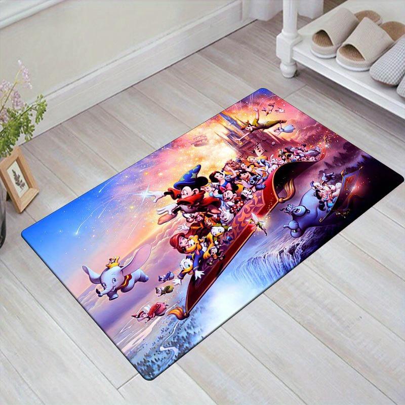 1 шт. Ковер с рисунком Микки Мауса и Минни от Disney, Ковер для зоны, Нескользящий ковер, Ручная стирка, Коврик для пола, Подходит для гостиной, спальни, домашнего декора
