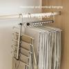 Folding Magic Pants Hangers 5/9layers Stainless Steel Space Saving Clothes Rack Organizer For Wardrobe Jeans Trousers Scarf