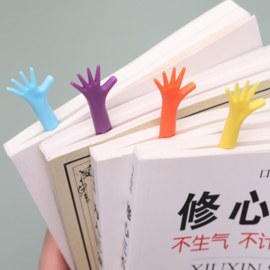 4pcs Funny Help Me Bookmarks Novelty Hand Pad Note Book Mark Stationery for Kids Students Teacher