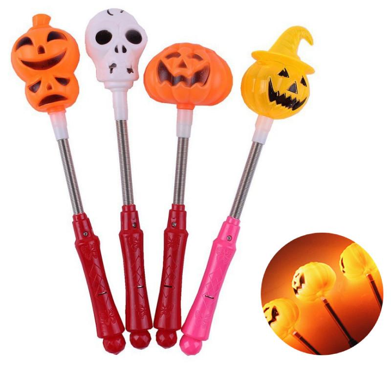 Разноцветные светящиеся палочки на Хэллоуин для детских праздничных сувениров с дизайном улыбающейся тыквы