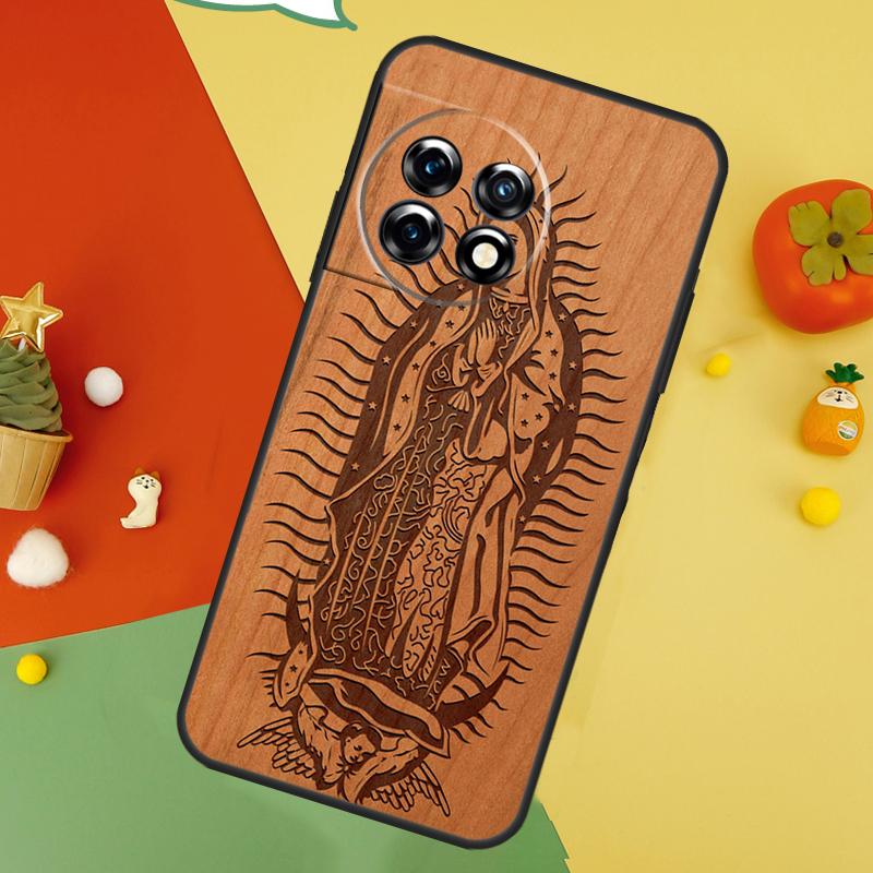 Деревянный чехол Будда Иисус Гваделупский для OnePlus 9 10 Pro 11 12 13 15 13T 13R 12R 10T 8T Nord 5 CE 2 3 4 Lite N20 N30 Чехол