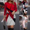 Women's Fashion Spring Autumn Long Sleeve O-Neck Casual Dresses