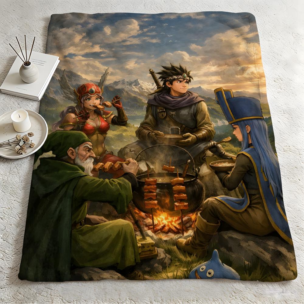 game D-Dragon Quest-t Throw Warm Soft Flannel Blanket, Multi-use for Sofa Bed Camping Travel Nap