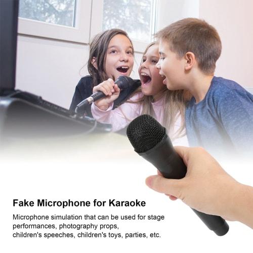 VGEBY Fake Microphone for Karaoke, Singing Prop Microphone, Lightweight and Durable, 2.5x23.5x4.9cm, Party Use (Black)