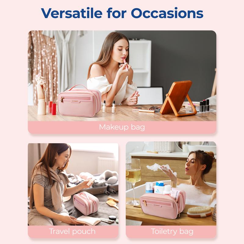 Дорожная косметичка, большая вместительная косметичка, широко открывающаяся переносная косметичка, органайзер для туалетных принадлежностей первой необходимости