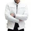 Men White Leather Jacket Genuine Lambskin Leather Handmade New Motorcycle Biker