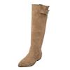 Retro Pointed Toe Stack Boots Women's  New Fashion Metal Buckle Soft Slip Anti-slip Thigh Boots