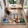 1Pc Electric guitar theme Printed circular carpet, home door mat, outdoor travel protection carpet A2