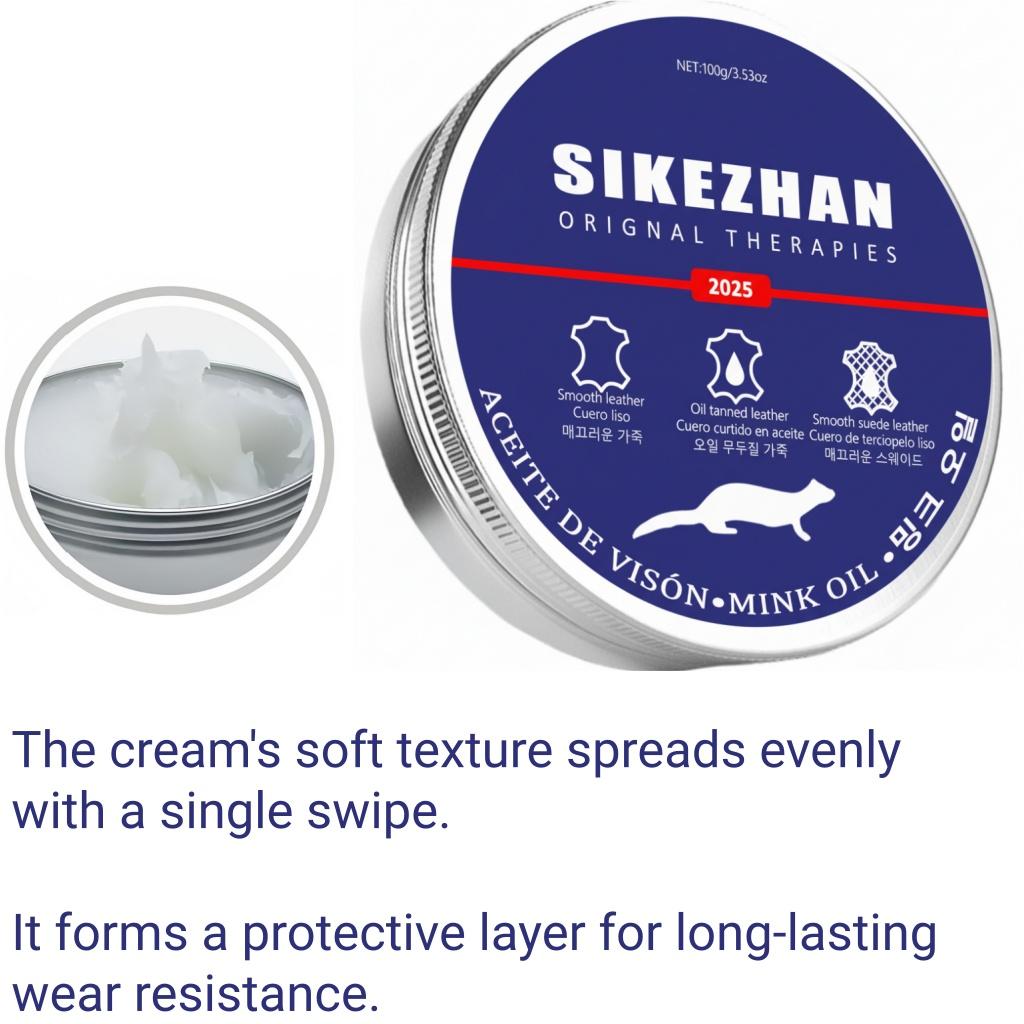 Natural Leather Care Balm | Mink Oil Conditioner Cream | Odorless Protector for Shoes Bags Sofa Furniture, Anti-Crack Polish