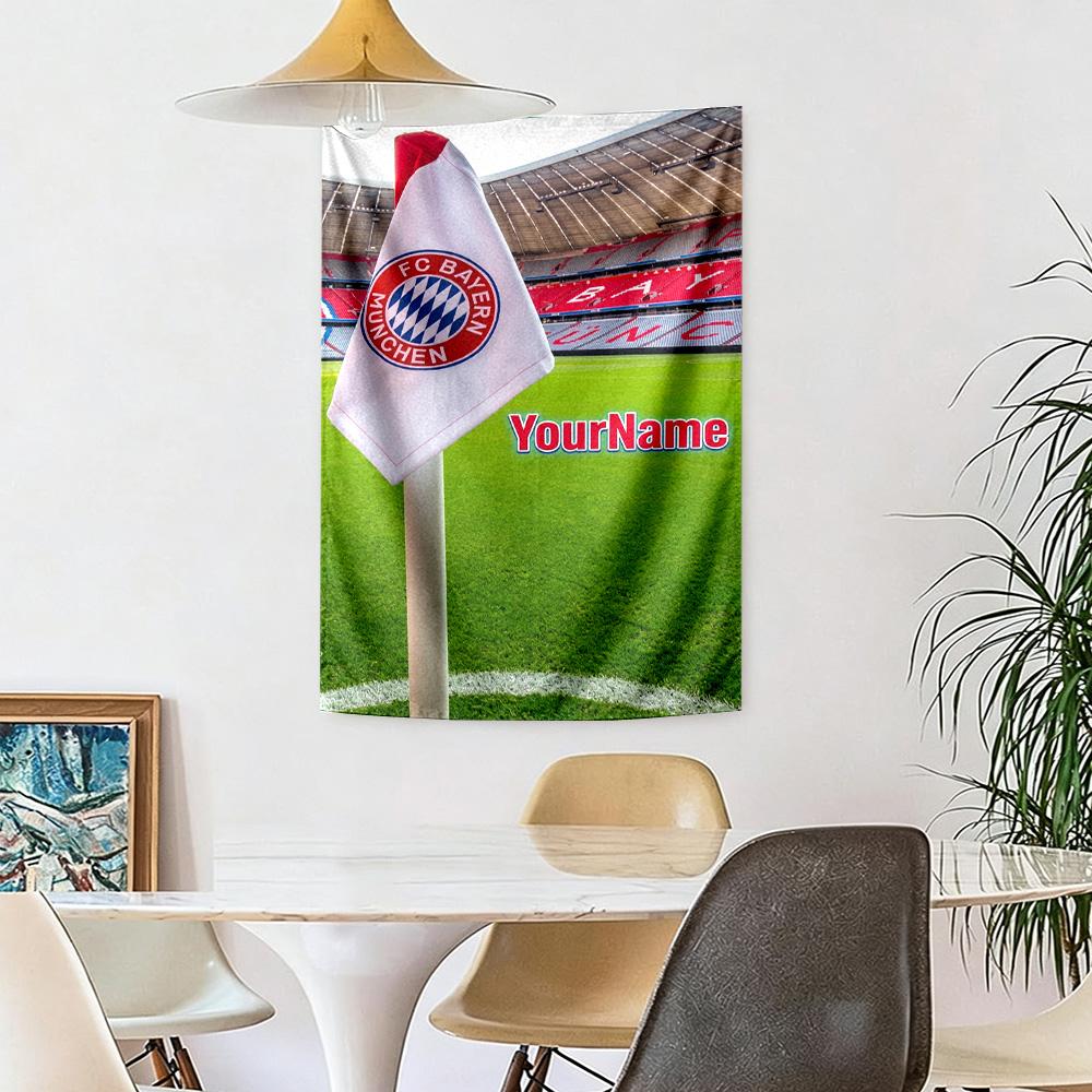Fc Bayern Mnchen Custom Your Name Wall Decor Tapestry Art For Pet Memorial Birthdaywedding Party Backdrop Family Gift