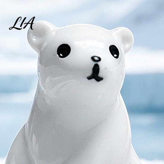 Desktop Decoration for Home 4Pcs Mini Polar Bear Figurines, Miniature Mother and Baby Ornaments, Figurines Cute Animal Statues, Micro Landscape