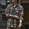 Модная мужская клетчатая рубашка с длинным рукавом большого размера, свободная повседневная рабочая рубашка для весны и осени