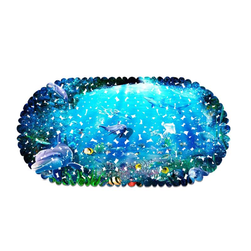 Нескользящий коврик для ванной комнаты с 3D морским рисунком дельфина, безопасный коврик для душа и ванны с присоской, коврик для ног