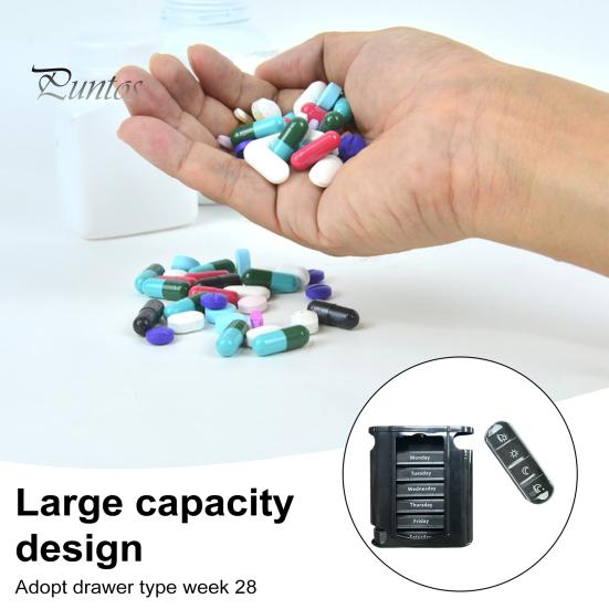 Коробка для хранения лекарств с несколькими отделениями, не содержит BPA, водонепроницаемая, влагостойкая, еженедельный органайзер для таблеток