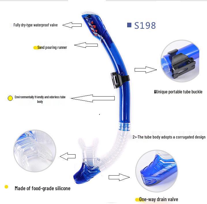 Snorkeling & Diving Set: Large Frame Silicone Mask and Snorkel for Men and Women