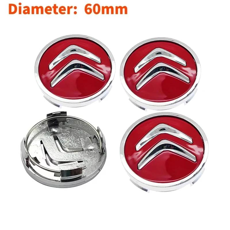 60mm Car Wheel Center Hub Caps Cover for Citroen C1 C2 C3 C4 C4L C5 VTS Cactus C-Elysee DS3 DS4 DS6 Picasso Berlingo Xsara Saxo