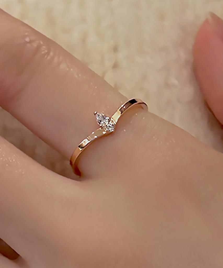 Кольцо Helene Jewelry из стерлингового серебра 925 пробы с краем в форме капли (Тип А)