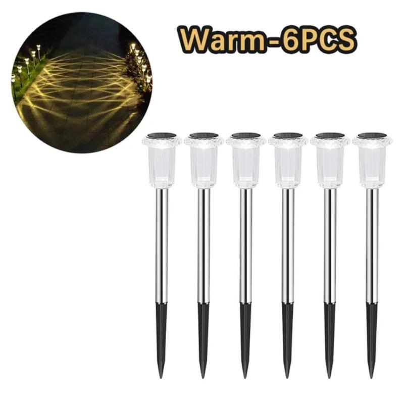 12 шт. солнечных уличных фонарей, водонепроницаемые солнечные фонари из нержавеющей стали для дорожек в саду, дворе, дорожках, подъездных путях, газонах, декора