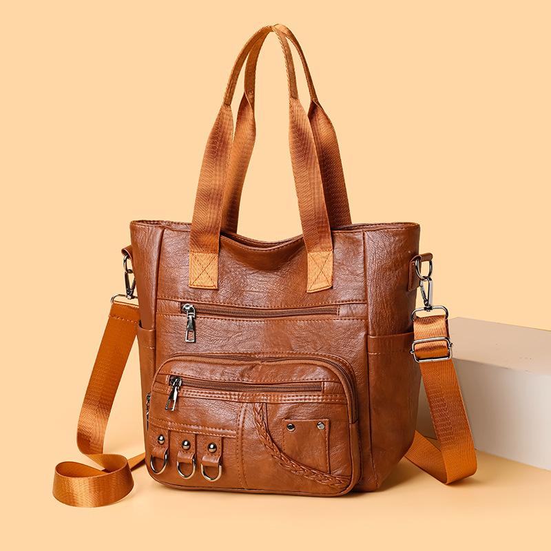 Новая городская простая женская сумка-мессенджер из мягкой кожи, портативная на плечо, большой вместимости, сумка для мамы