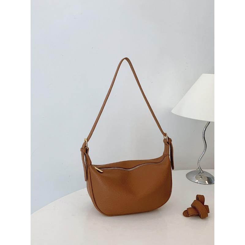 Spring new trendy fashion portable shoulder bag solid color fashionable large capacity messenger saddle bag