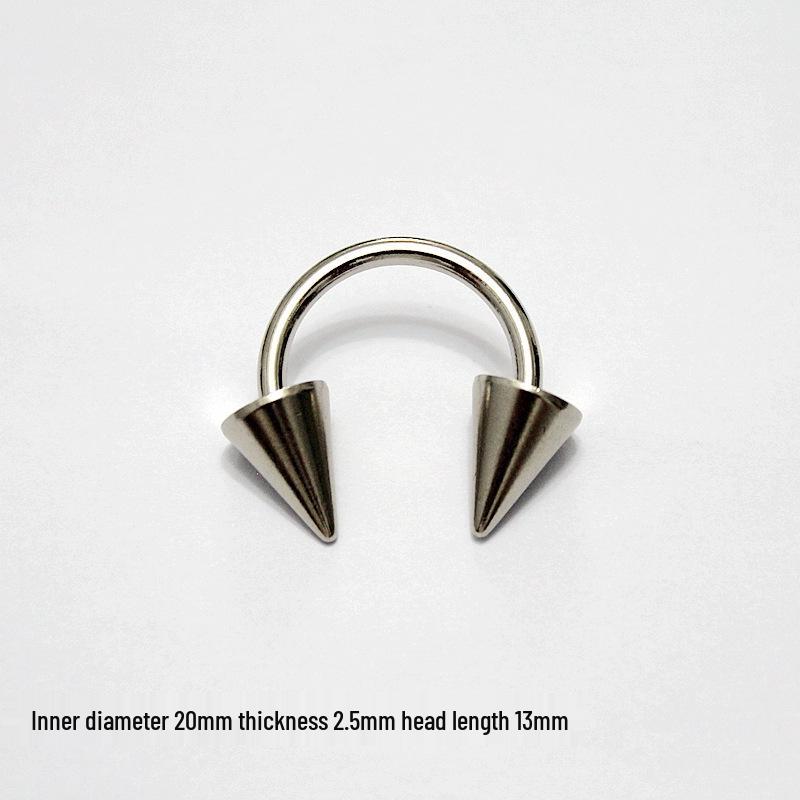 DIY Silver Gothic Double-Headed Screw Rivet Leg Ring C-Ring Collar Body Chain Alloy Accessories