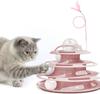 Cat Toy Ball Spinning Tower Play Automatic Rotating Tower Ball Rotating Plate with Cat Teaser Stress Relief Trackball Educational Toy Pet Toy Playful