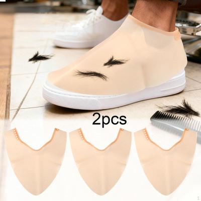 2x Бахилы телесного цвета регулируемые для стрижки парикмахера стилиста по волосам окрашивания обуви шапочка